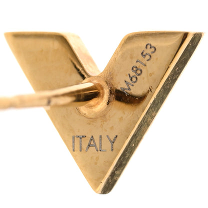 Louis Vuitton Brass Essential V Stud Earrings Gold 4 of 4