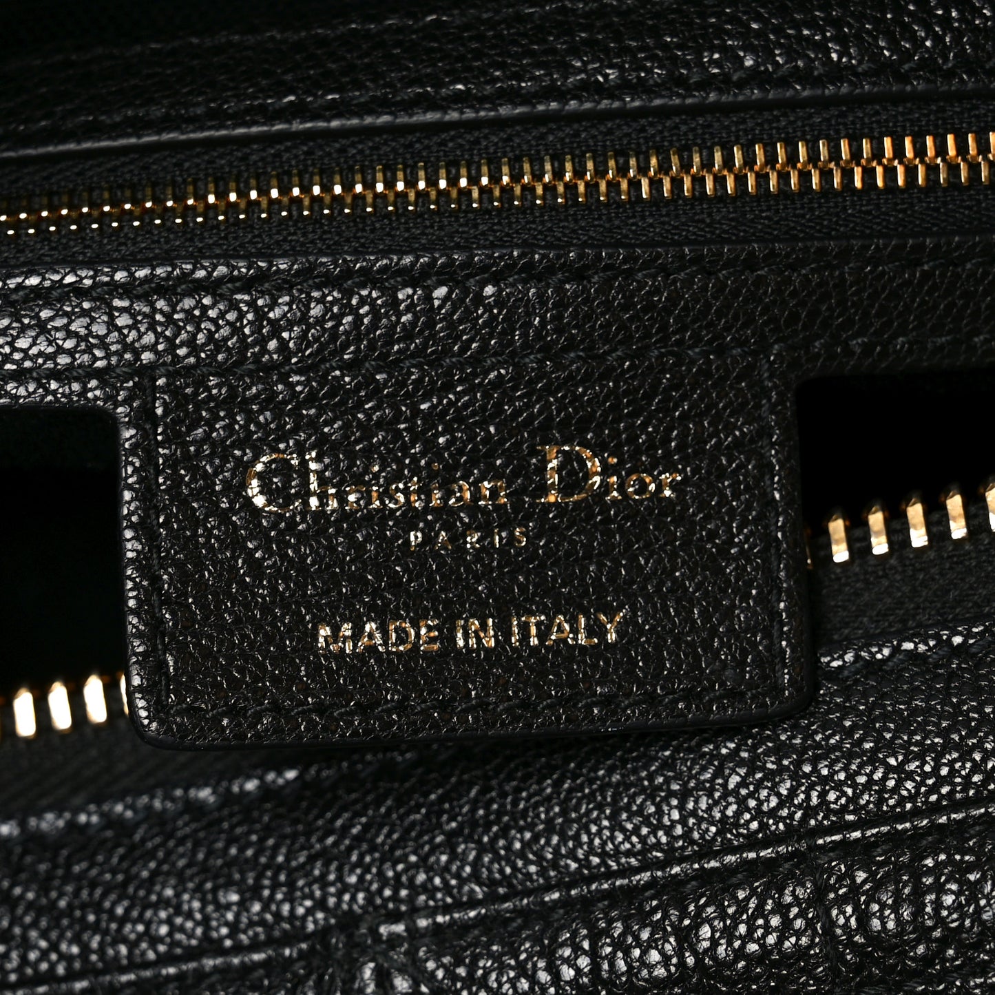 Shiny Grained Calfskin Macrocannage Medium D-Journey Bag Black
