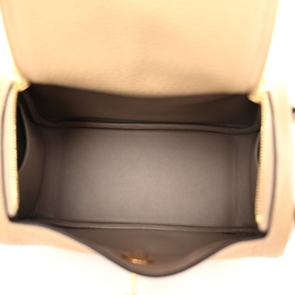 Hermes Taurillon Clemence Maxi Quadrille Mini Lindy 20 Trench Bleu Billard Biscuit 5 of 11