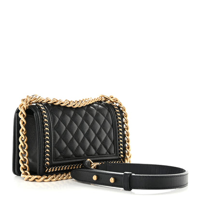 Chanel Caviar Quilted Small Chain Around Boy Flap Black 3 of 11