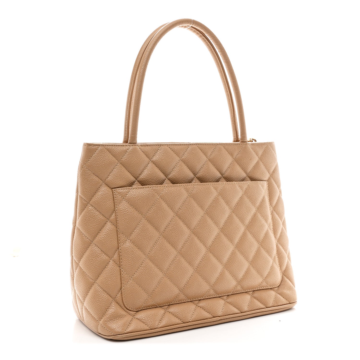 Chanel Caviar Quilted Medallion Tote Beige 3 of 12