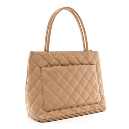 Chanel Caviar Quilted Medallion Tote Beige 3 of 12