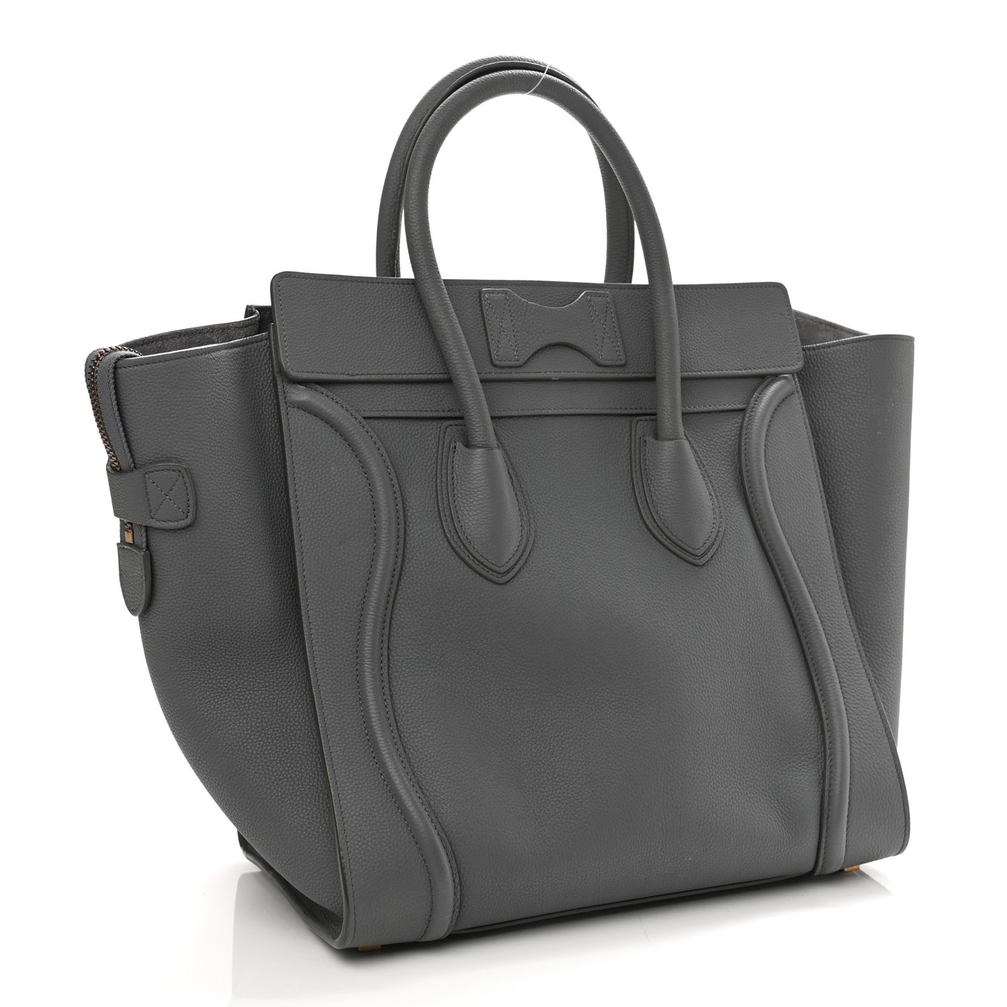 Drummed Calfskin Mini Luggage Kohl