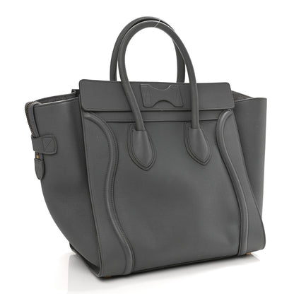 Celine Drummed Calfskin Mini Luggage Kohl 3 of 10