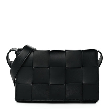 Bottega Veneta Lambskin Maxi Intrecciato Cassette Crossbody Bag Black 1 of 9