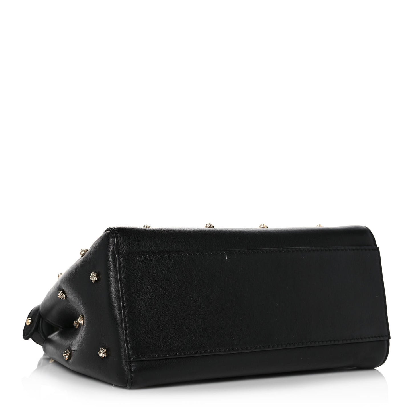 Nappa Crystal Studded XS Peekaboo Iconic Satchel Black