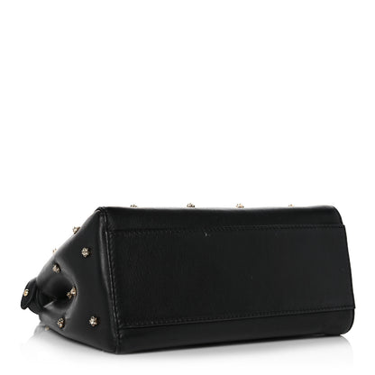 Fendi Nappa Crystal Studded XS Peekaboo Iconic Satchel Black 3 of 10