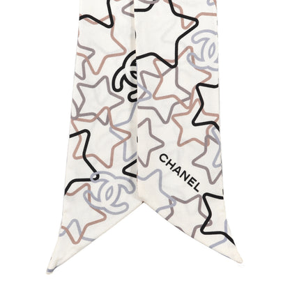 Chanel Silk CC Slim Bandeau Scarf White Multicolor 2 of 3