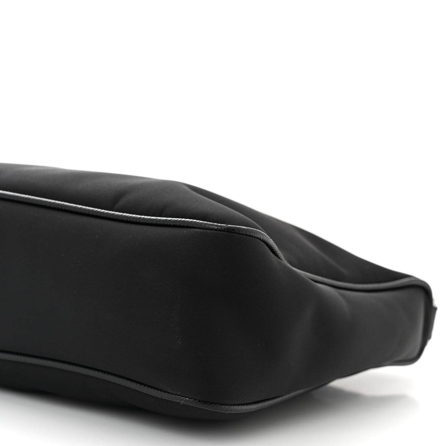 Re-Nylon Saffiano Pocket Zippered Shoulder Bag Black