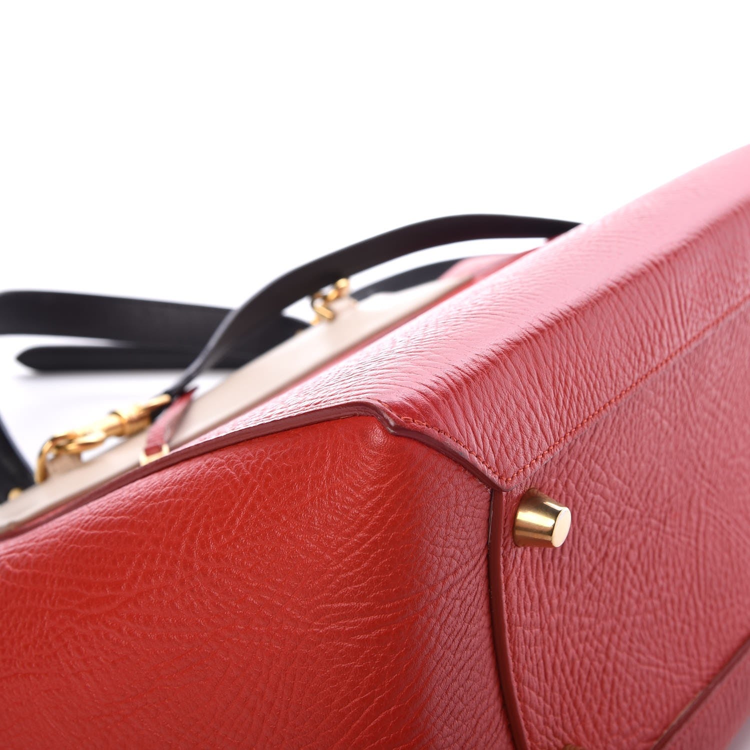 Celine Elephant Calfskin Mini Tri-Color Belt Bag Vermillion 14 of 19