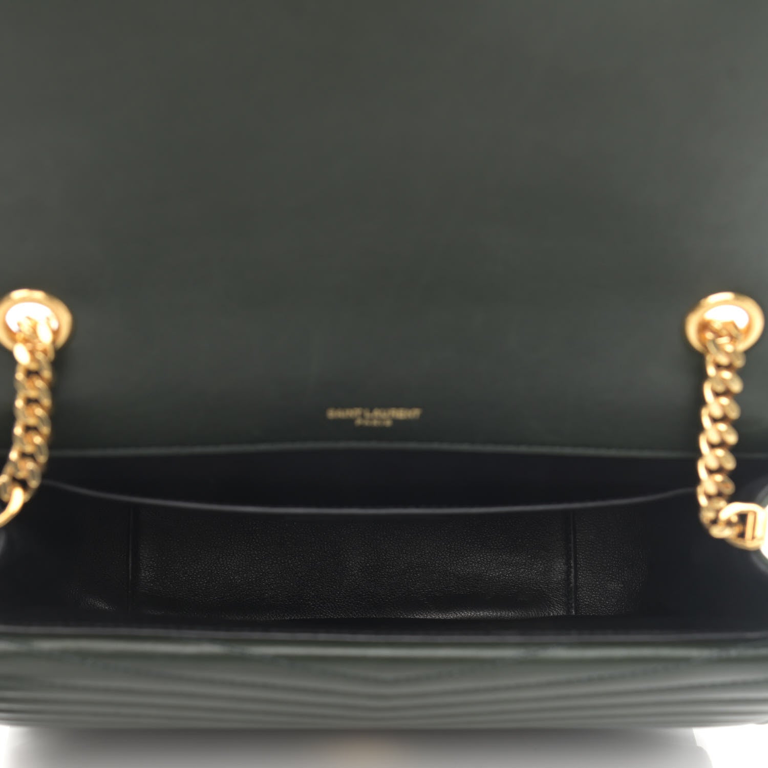 Saint Laurent Lambskin Matelasse Chevron Monogram Medium Sulpice Bag Black 5 of 16