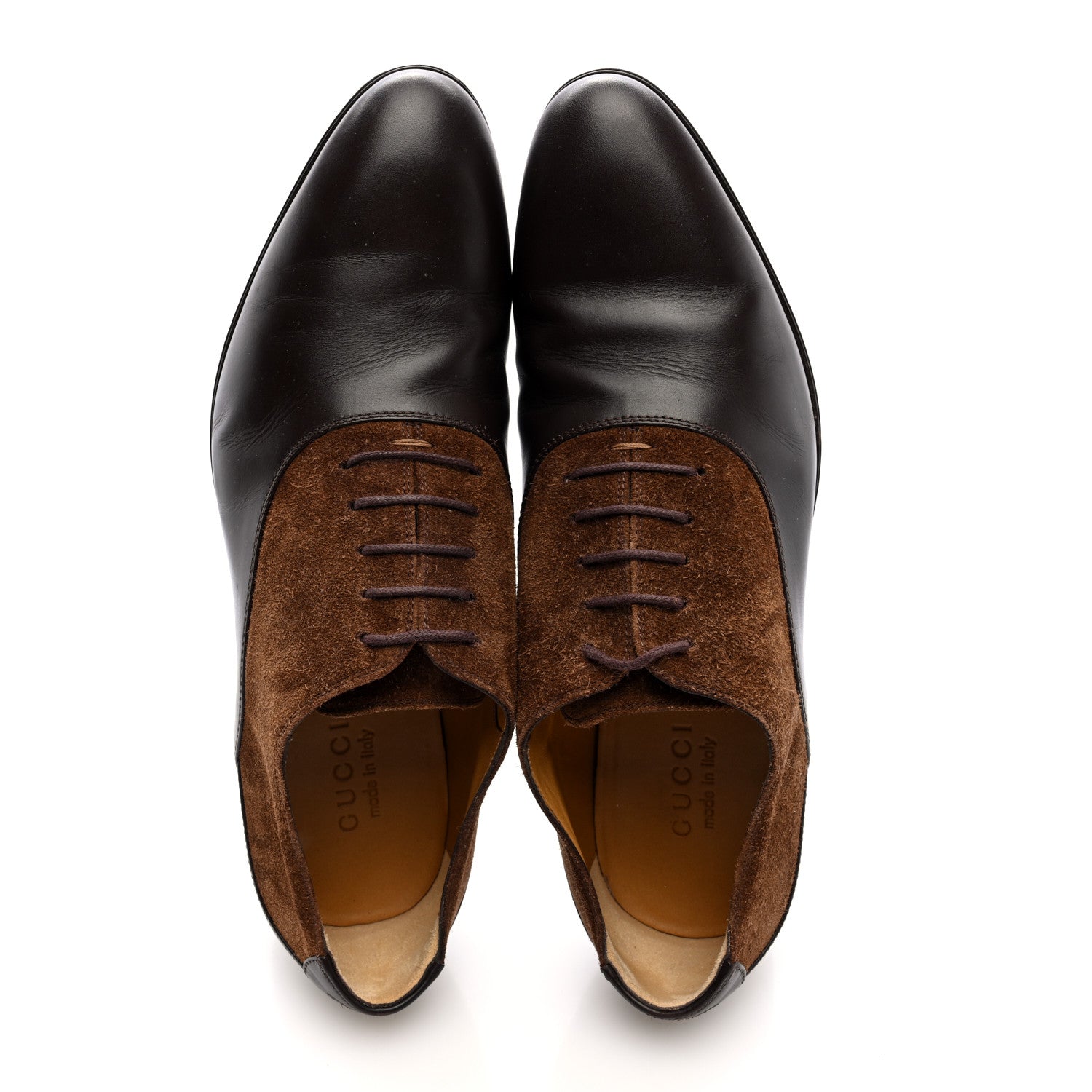 Gucci New Waxed Calfskin Supersofty Oxfords 9 Cocoa Brown Sugar 2 of 9