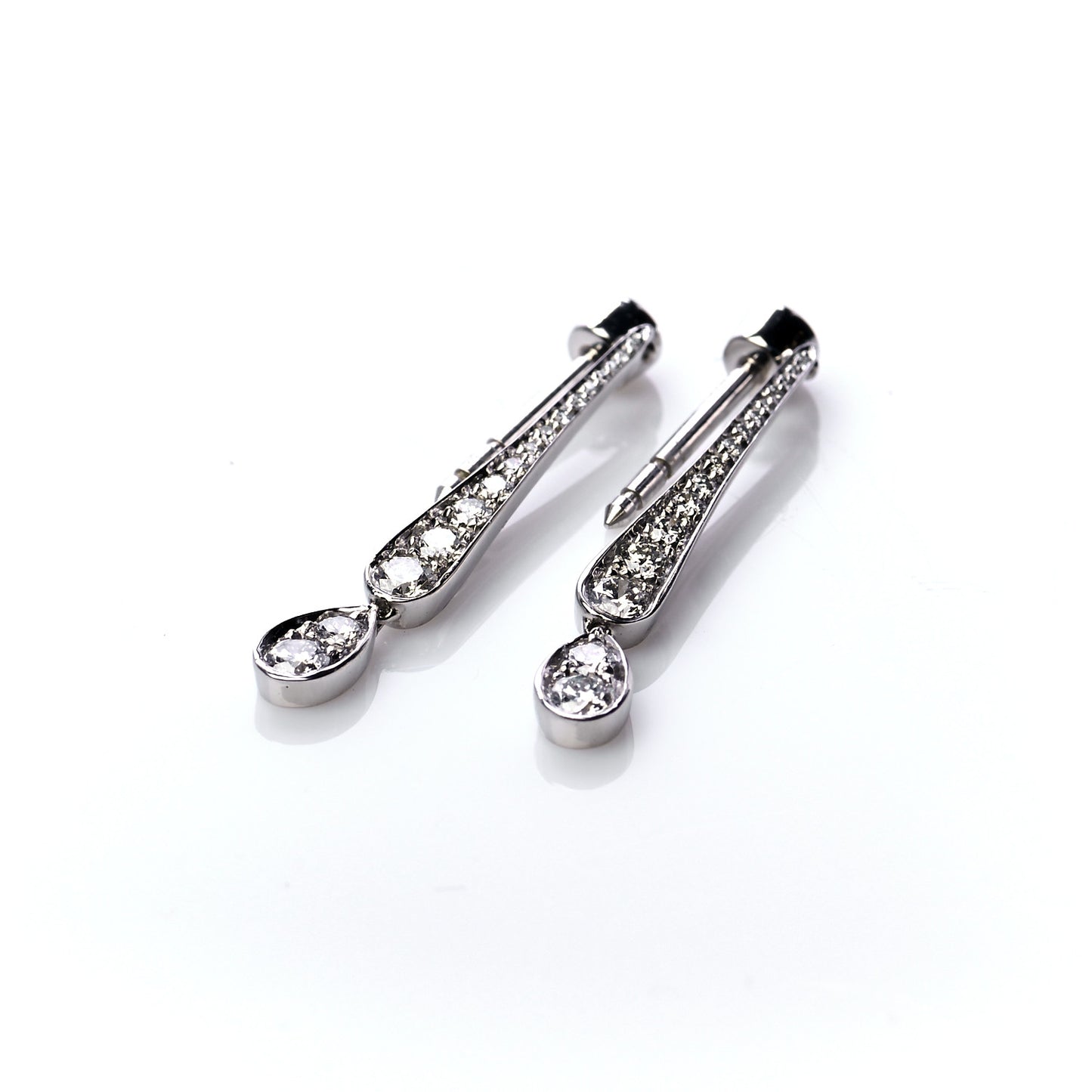 Platinum Diamond Jazz Drop Earrings