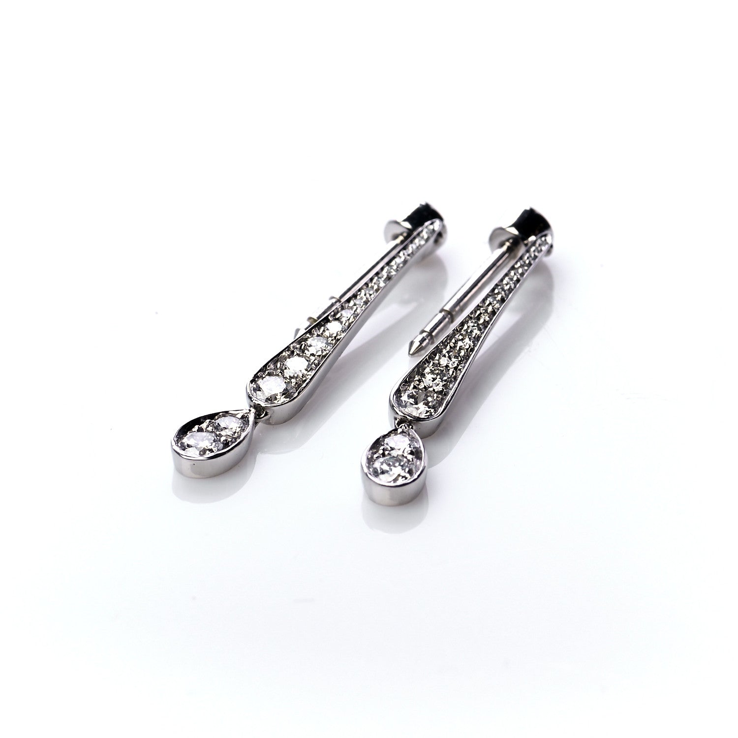 Tiffany Platinum Diamond Jazz Drop Earrings 5 of 7