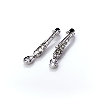 Tiffany Platinum Diamond Jazz Drop Earrings 5 of 7