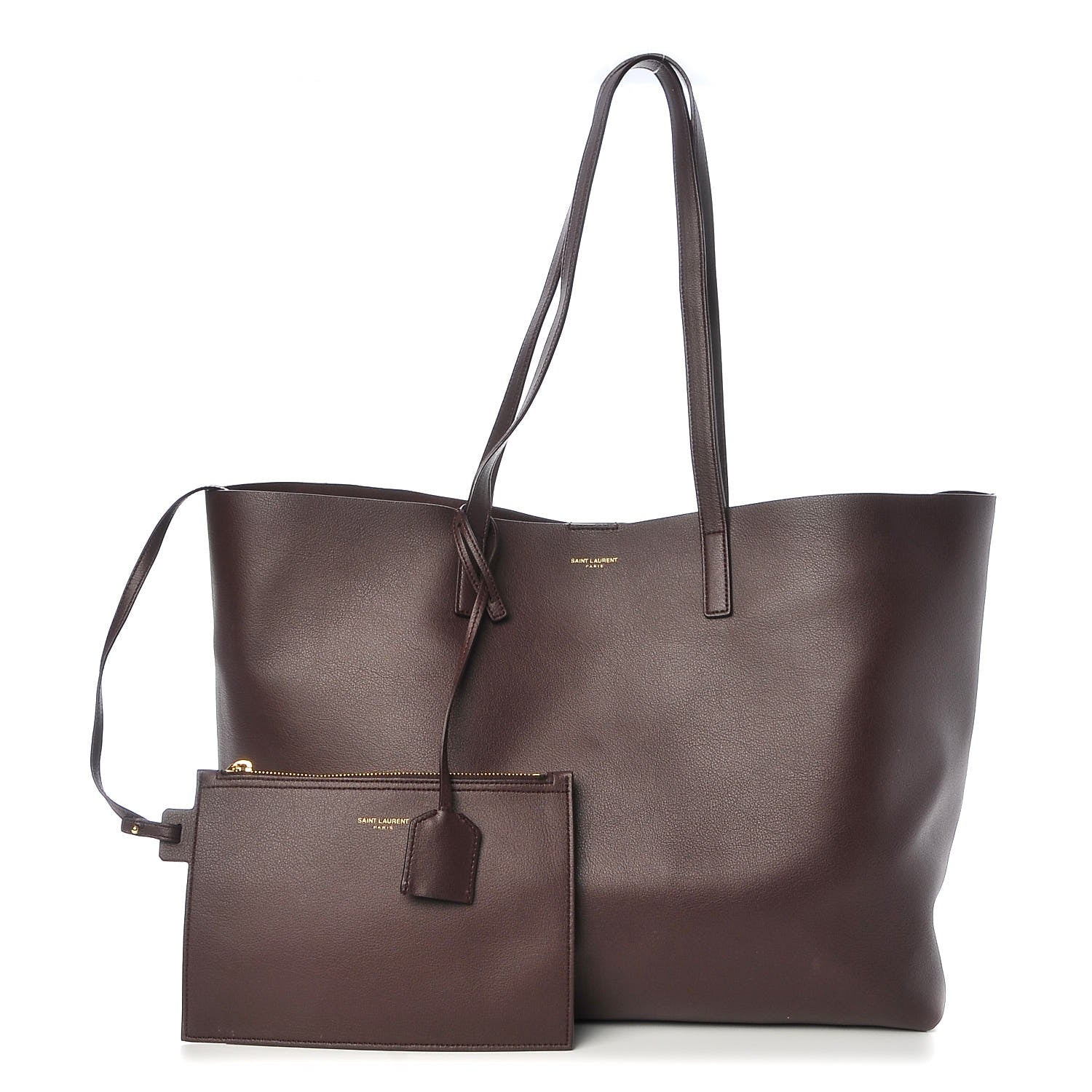 Saint Laurent Calfskin Large Shopping Tote Bordeaux 1 of 9