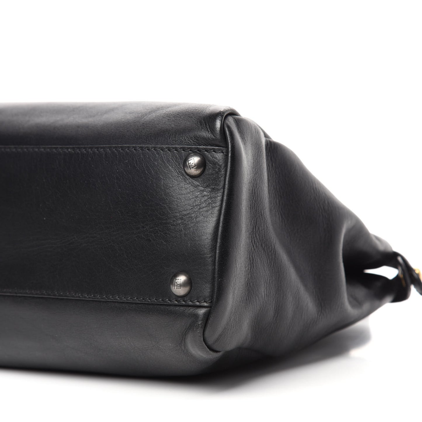 Vitello Suede Medium Peekaboo Iconic Satchel Black