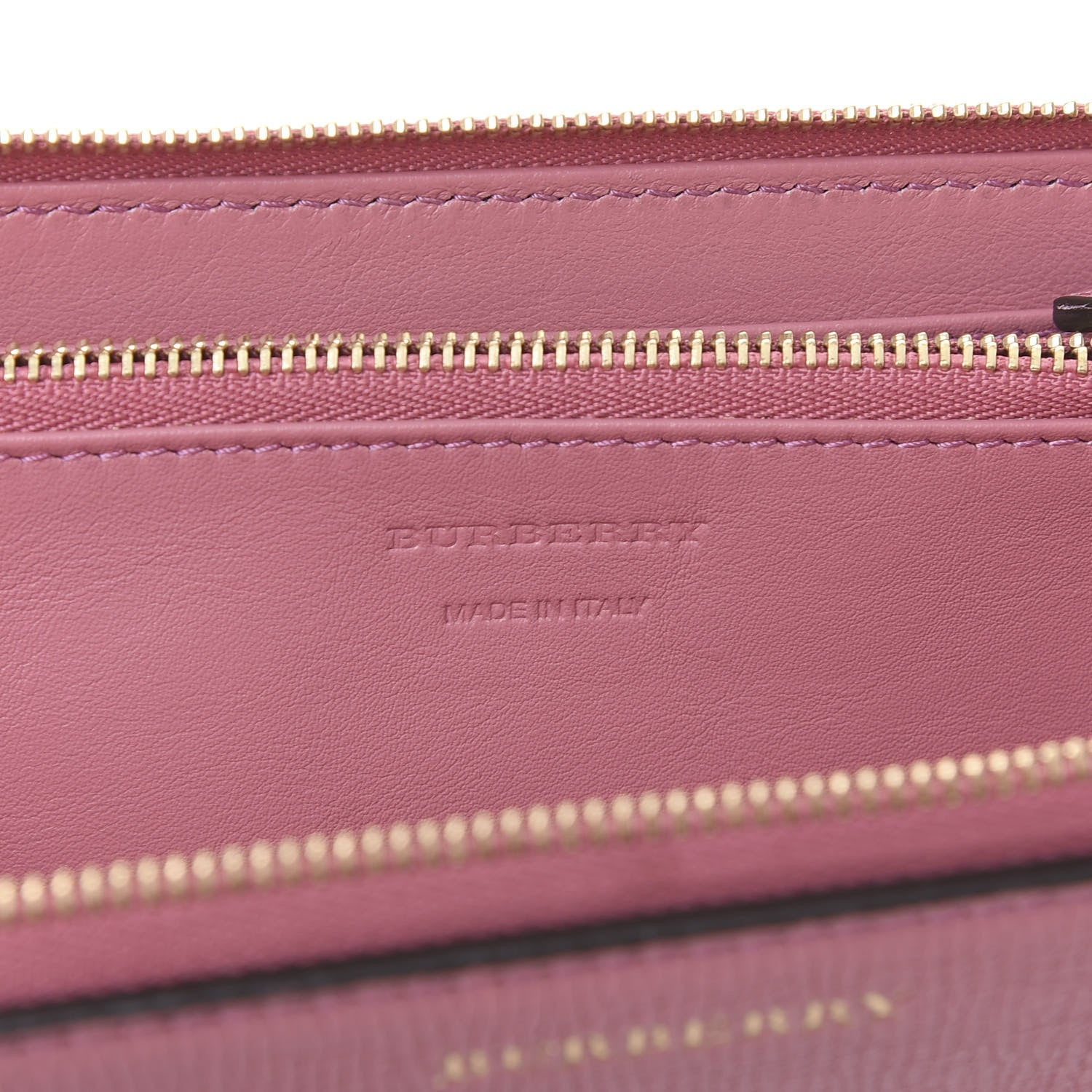 Burberry Grainy Calfskin House Check Elmore Zip Around Wallet Mauve Pink 7 of 8