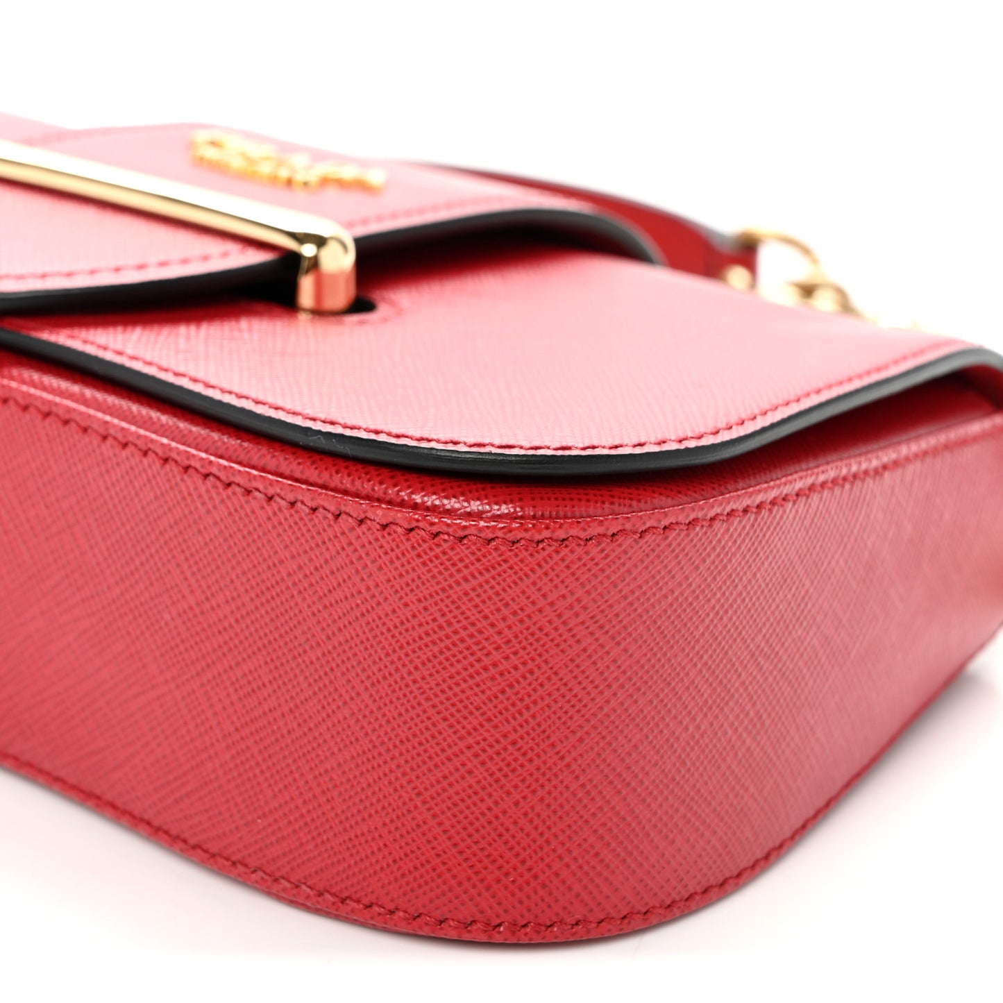 Saffiano Lux Sidonie Small Chain Crossbody Bag Fuoco