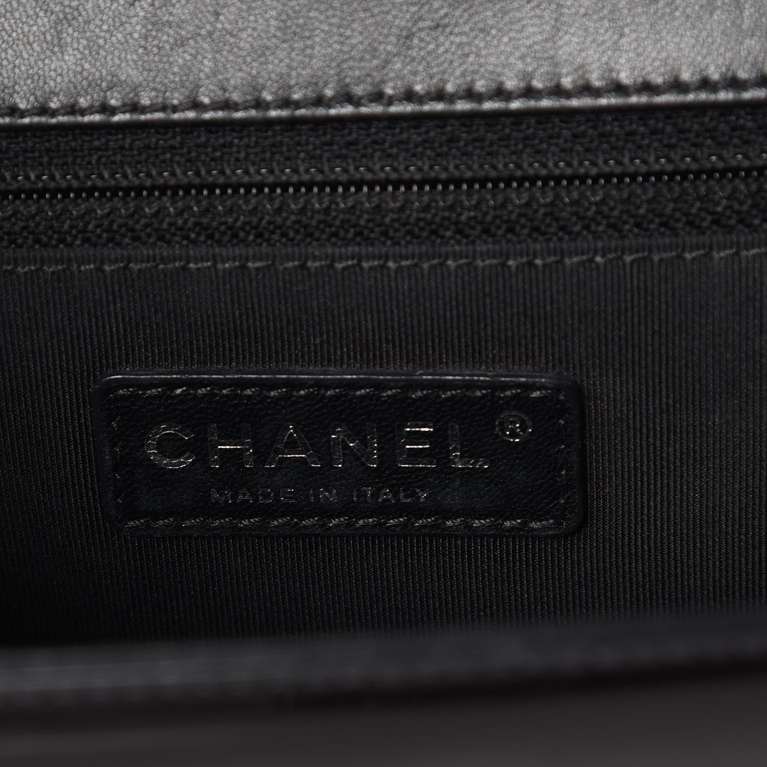 Chanel Metallic Patent Quilted New Medium Boy Flap Black 6 of 10