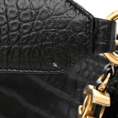 Chanel Crocodile Embossed Calfskin Medium Gabrielle Cocodile Hobo Black 13 of 14
