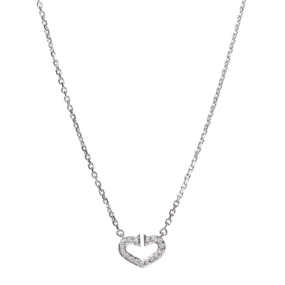 Cartier 18K White Gold Diamond Small Hearts and Symbols Pendant Necklace 4 of 7
