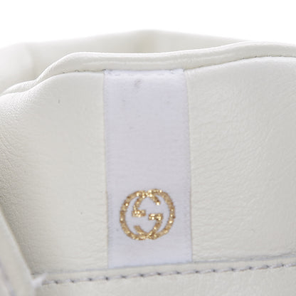 Gucci Calfskin Miro Soft Mens Glow Light High Top Sneakers 8.5 White Gold 11 of 16