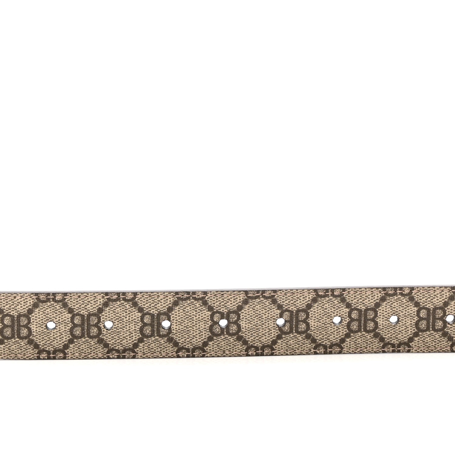 Gucci X BALENCIAGA BB Supreme Monogram Belt 80 32 Beige Ebony 6 of 7