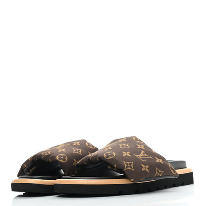 Louis Vuitton Nylon Monogram Womens Pool Pillow Comfort Mule 42 Cacao Brown 3 of 8