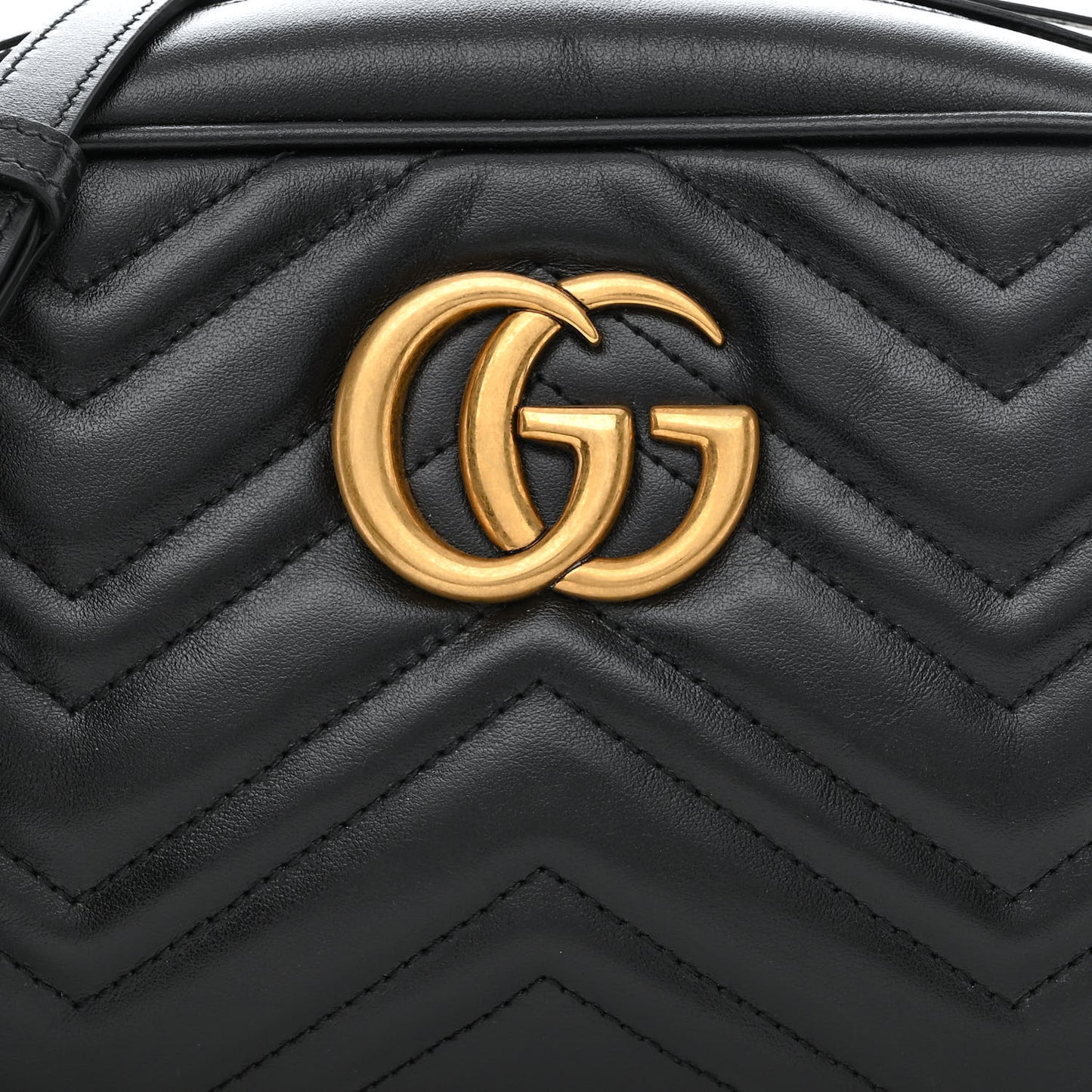 Calfskin Matelasse Small GG Marmont Chain Shoulder Bag Black