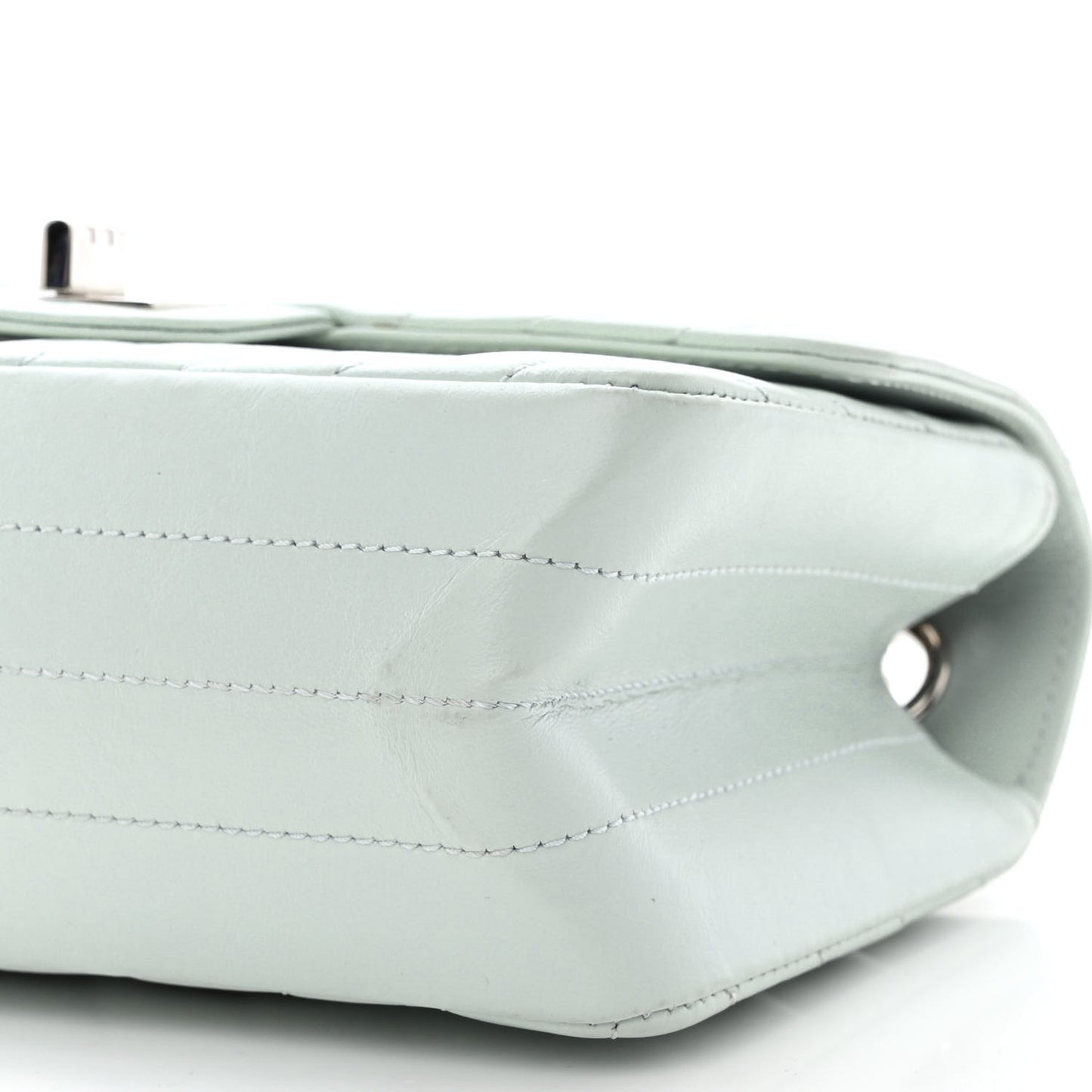 Aged Calfskin Chevron Quilted 2.55 Reissue Mini Flap Light Blue