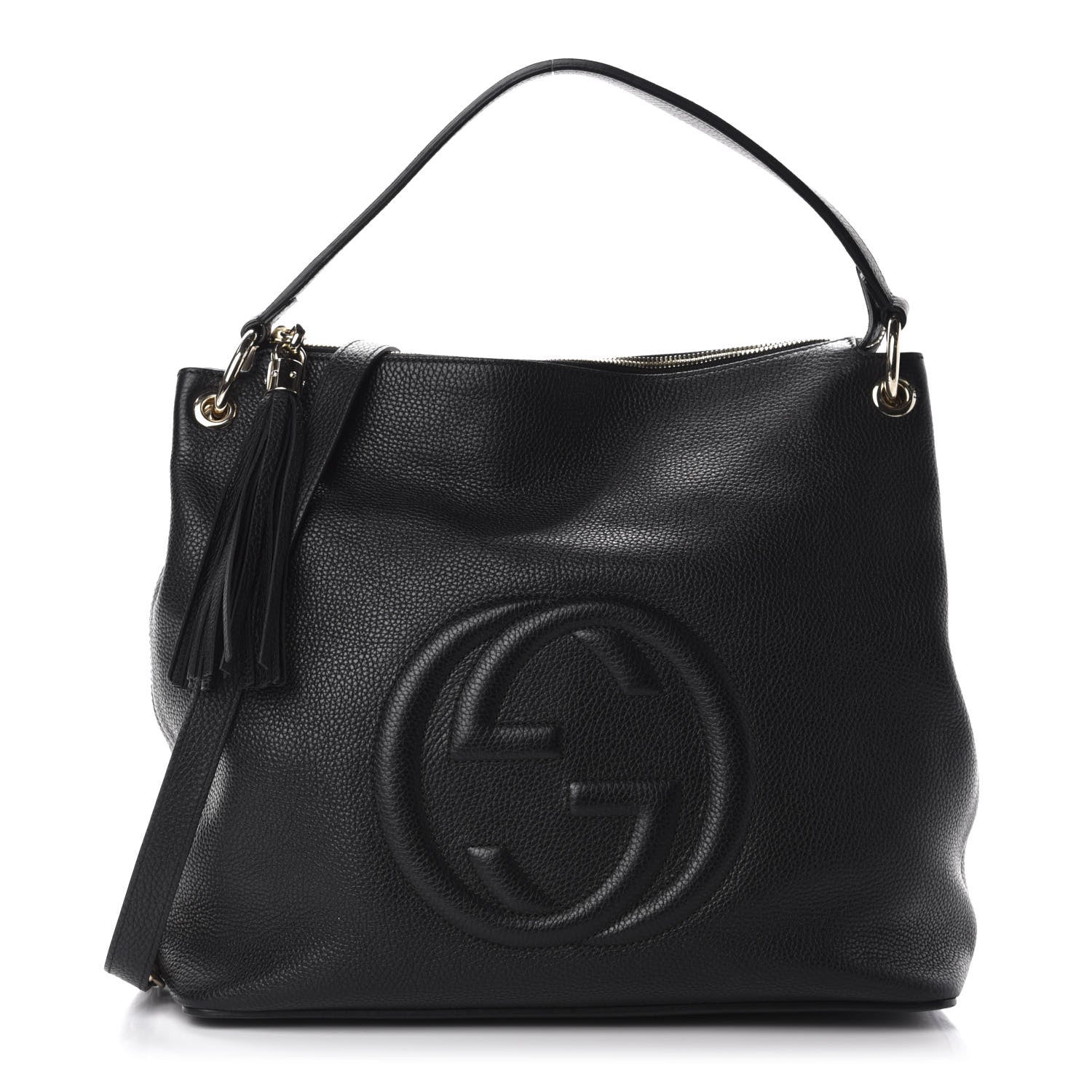Gucci Pebbled Calfskin Large Soho Hobo Black 1 of 10