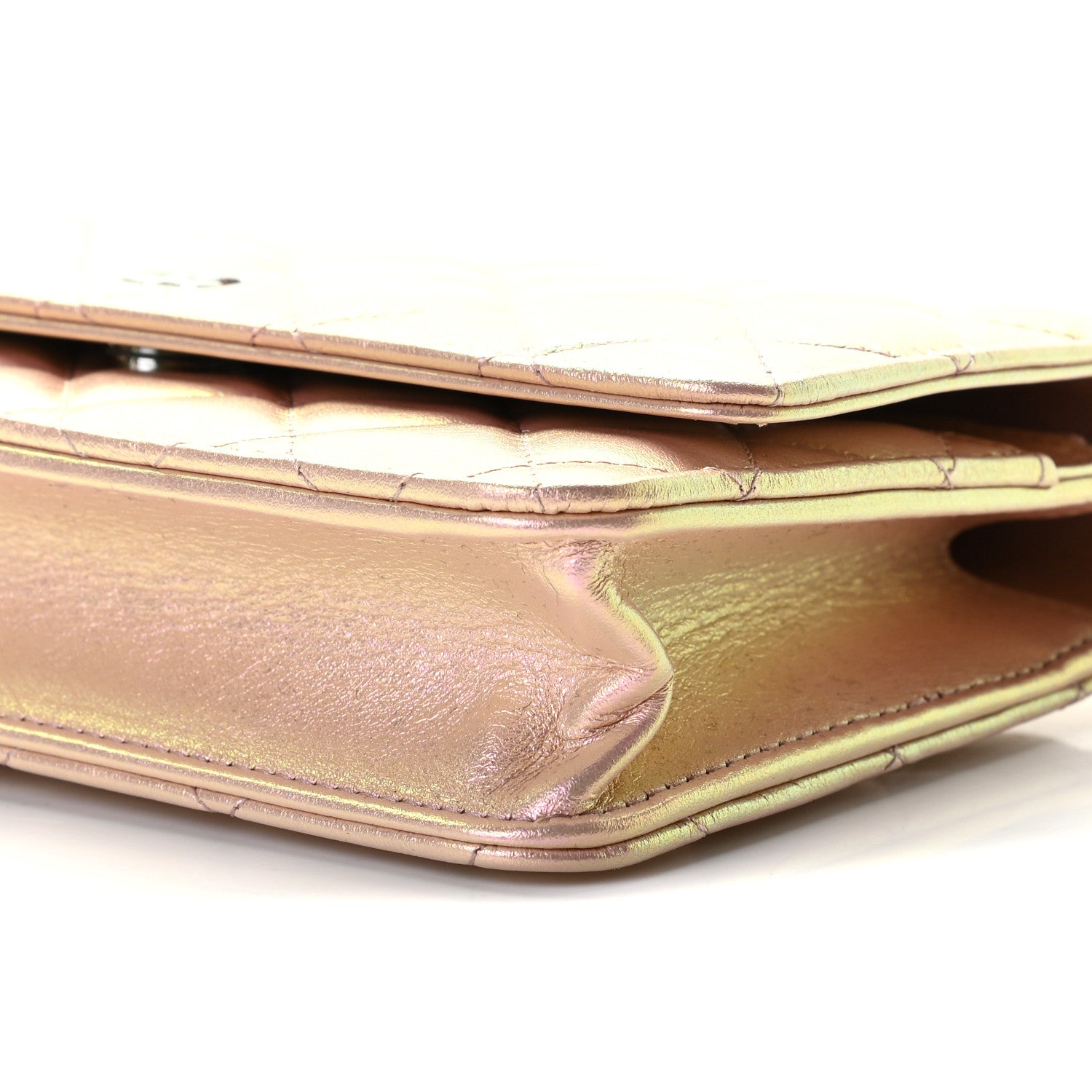 Chanel Iridescent Calfskin Quilted Wallet On Chain WOC Pink 9 of 10