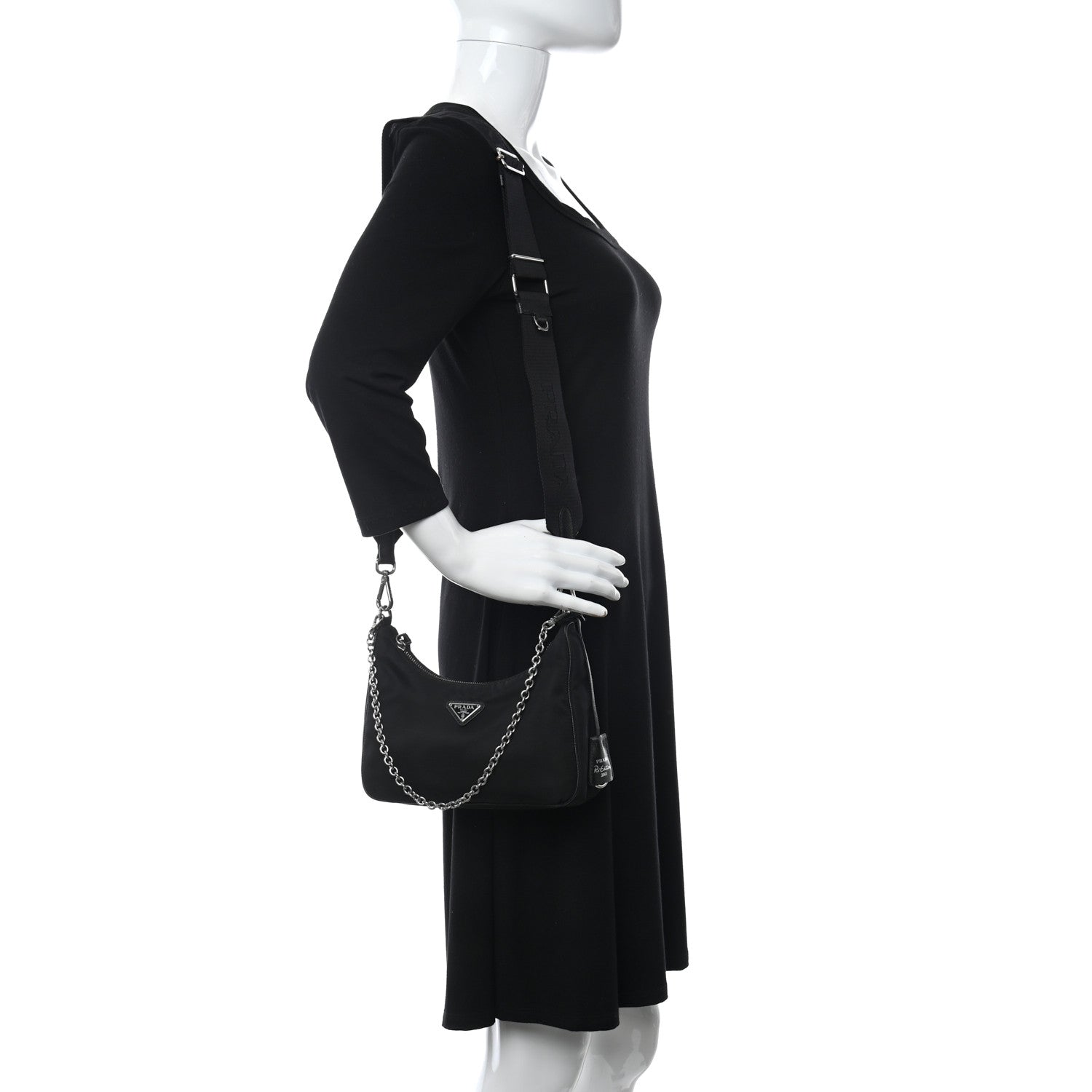 Prada Nylon Re-Edition 2005 Shoulder Bag Black 3 of 13