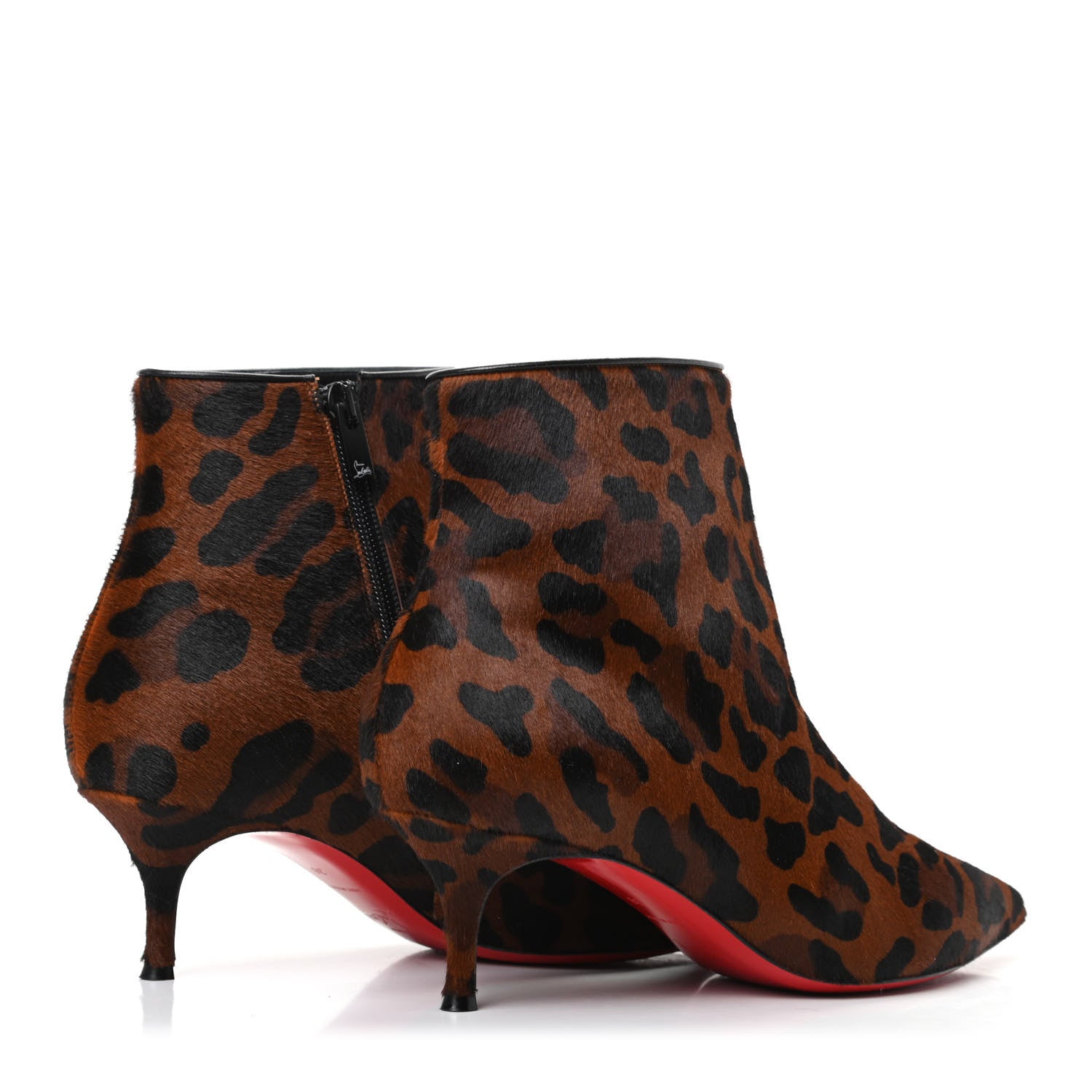 Christian Louboutin Pony Hair Leopard Print So Kate Booty 55 Ankle Boots 38 Black 4 of 10