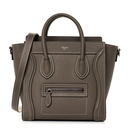 Celine Drummed Calfskin Nano Luggage Souris 1 of 14