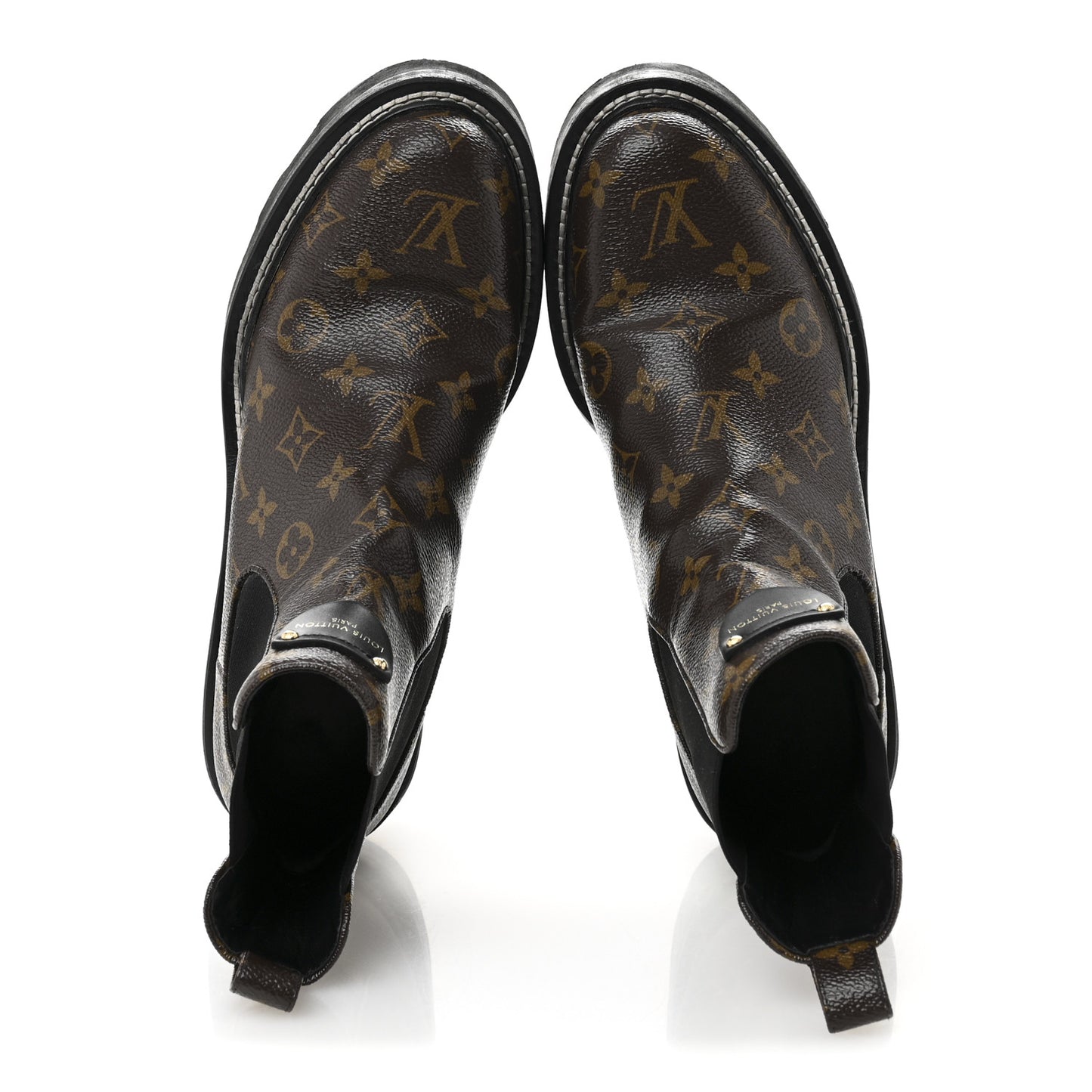 Patent Monogram LV Beaubourg Ankle Boots 40 Black
