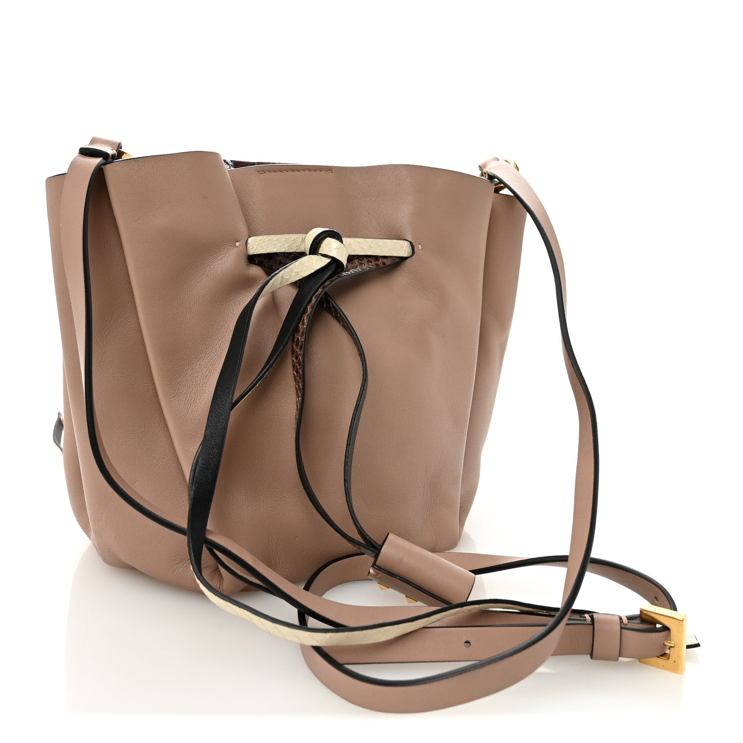 Valentino Garavani Vitello Ayers VLogo Bucket Bag Rose Cannelle 3 of 10