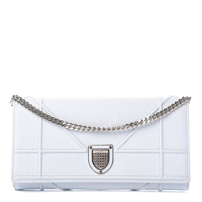 Christian Dior Grained Calfskin Diorama Croisiere Chain Wallet Light Blue 1 of 8