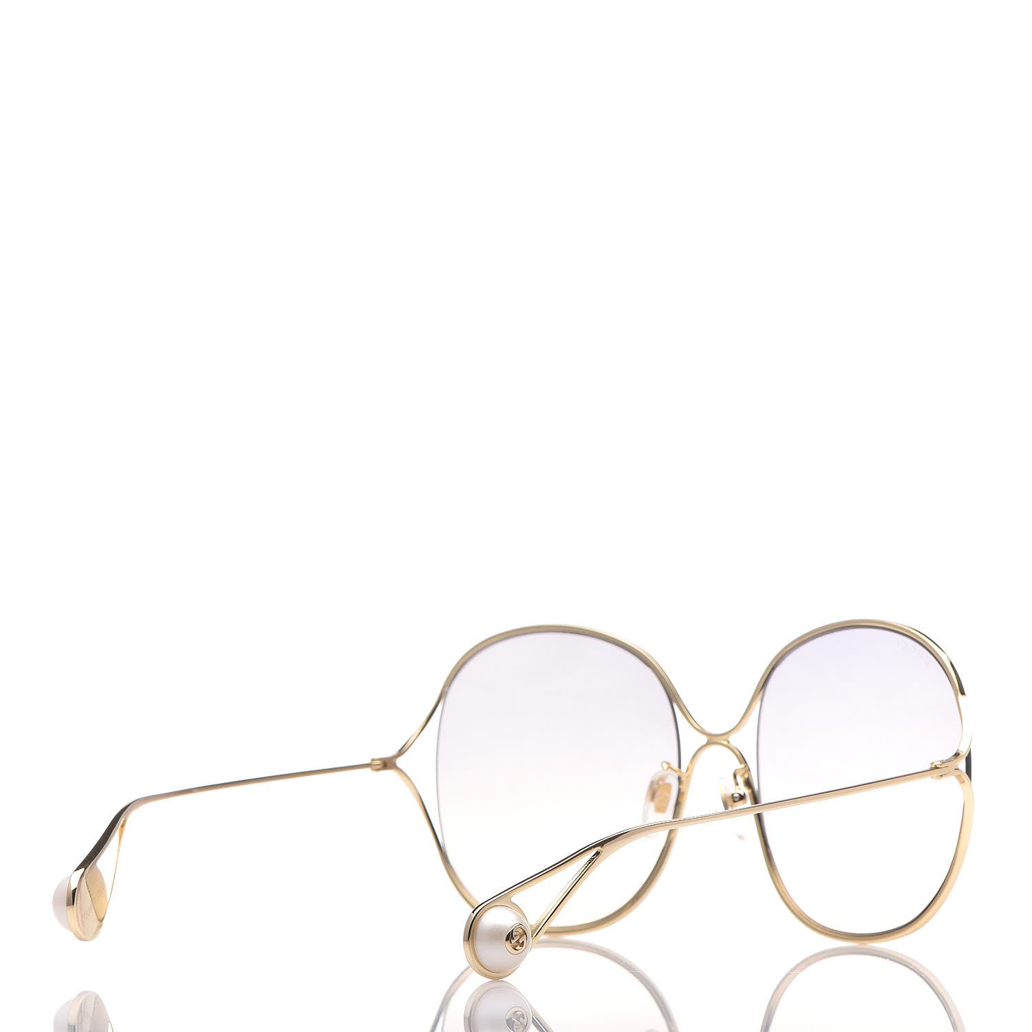Gucci Oversized Round GG0362S Sunglasses Gold 4 of 9