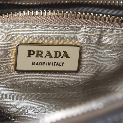 Prada Metallic Saffiano Lux Bowler Silver 6 of 23