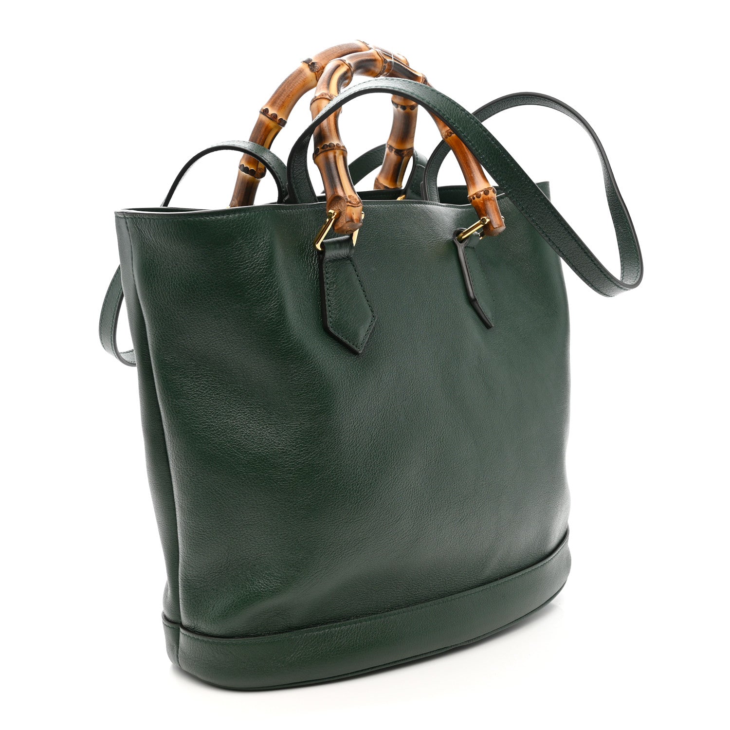 Gucci Softy Wonka Textured Dollar Calfskin Medium Diana Round Tote Bag Vintage Green Powder Pink 2 of 9