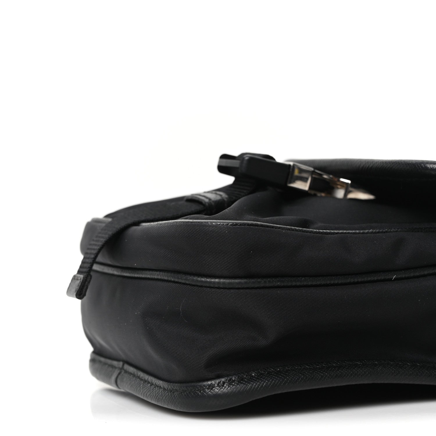 Prada Re-Nylon Saffiano Mini Pocket Single Snap Buckle Messenger Bag Black 10 of 10