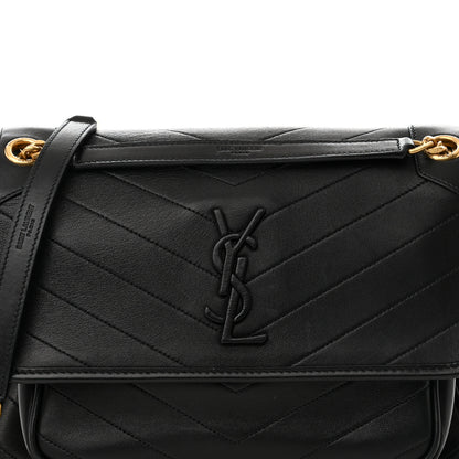 Saint Laurent Lambskin Matelasse Monogram Medium Niki Chain Satchel Black 7 of 9