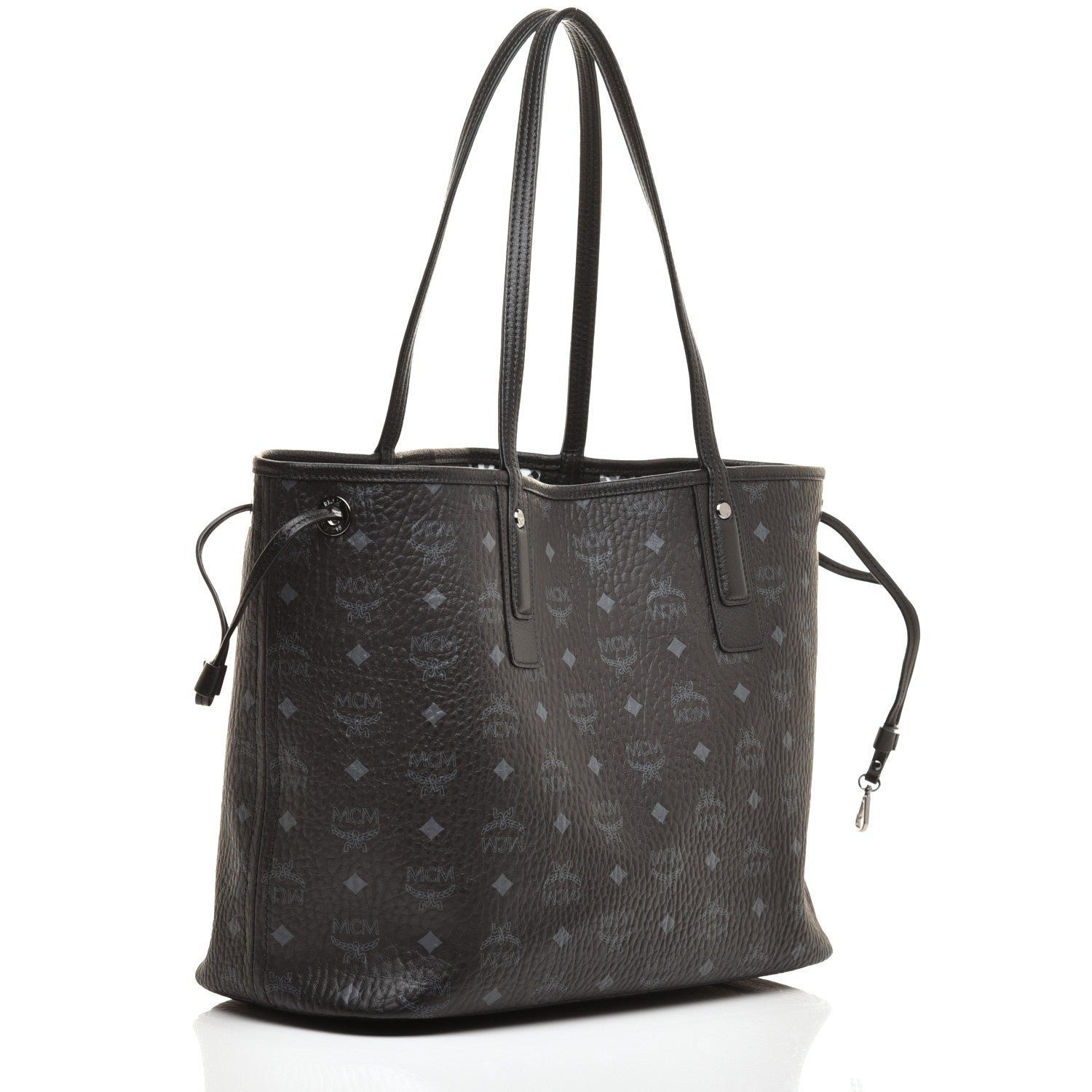 MCM Visetos Medium Liz Reversible Shopper Tote Black 5 of 15
