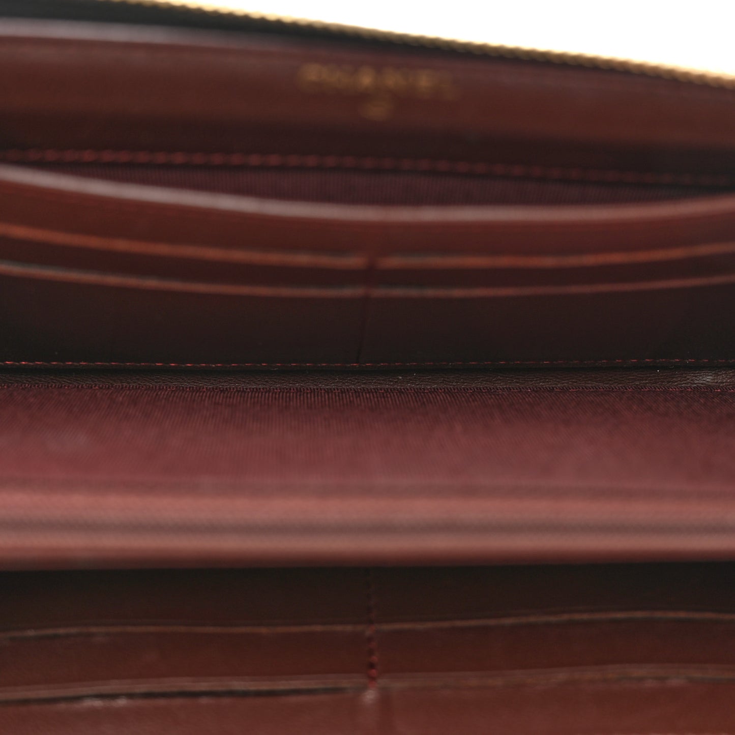 Lambskin Quilted Large Gusset Zip Around Wallet Black