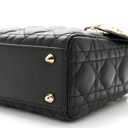 Christian Dior CHRISTIAN DIOR Lambskin Cannage Small My ABCDior Lady Dior Black 10 of 11