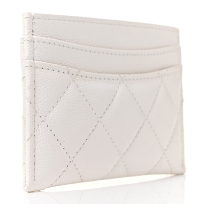 Chanel Caviar Quilted Card Holder White 3 of 10