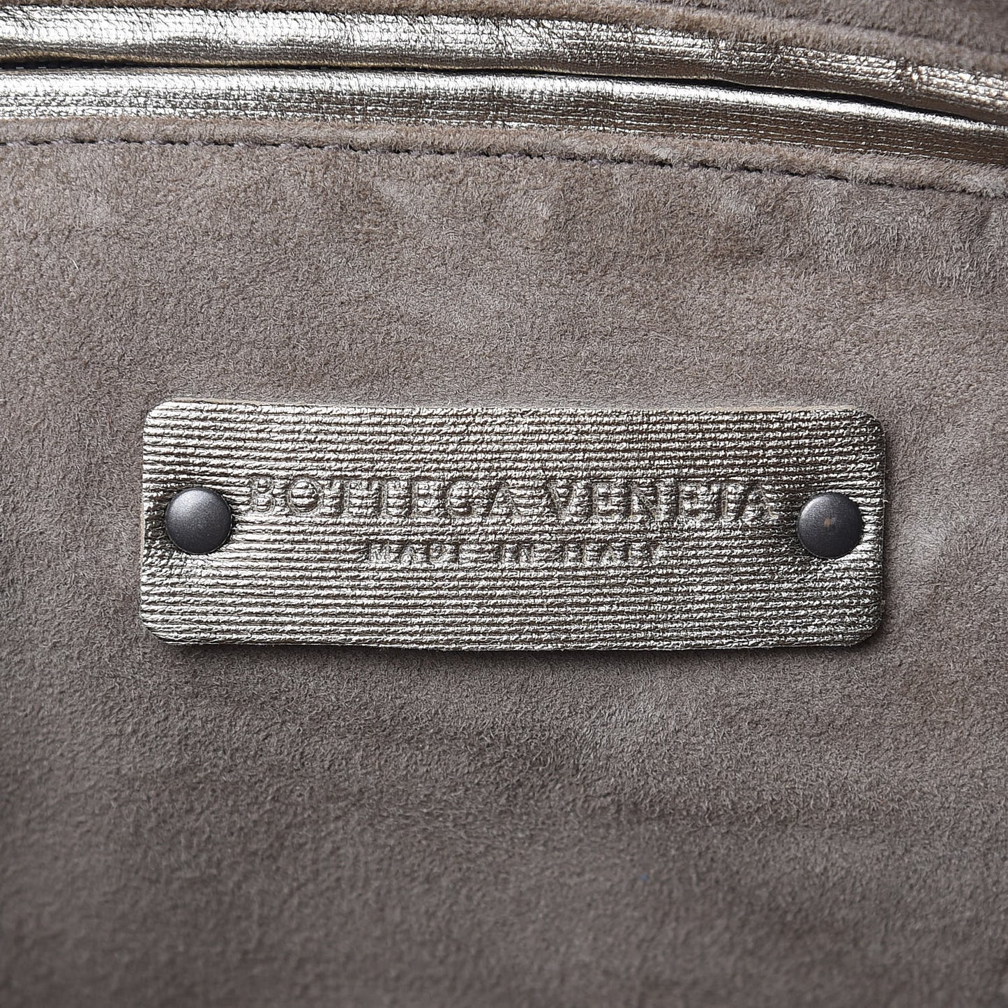 Metallic Grosgrain Intrecciato Pillow Crossbody Messenger Fume
