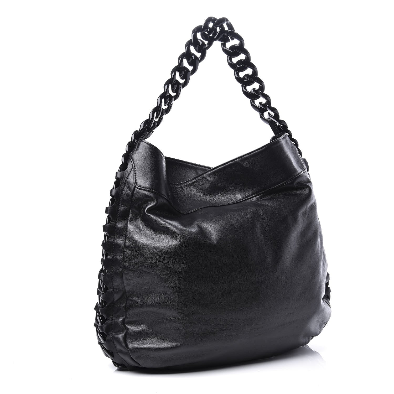 Chanel Calfskin Modern Chain Rhodoid Hobo Black 2 of 10
